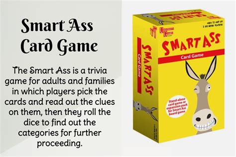 smart ass card example|smart ass card game rules.